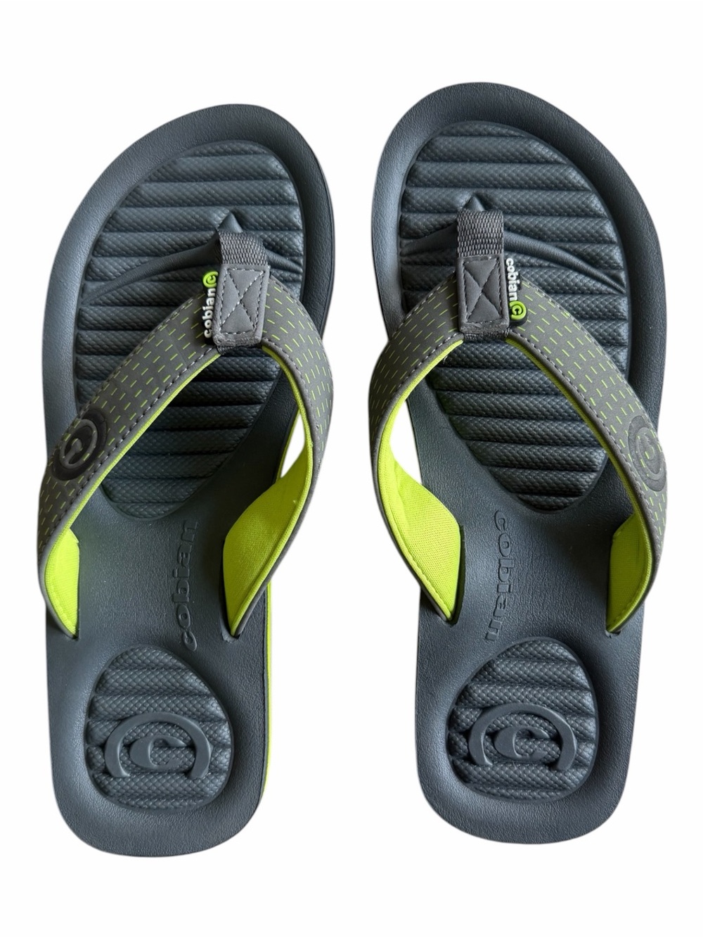 Cobian Hydro Pod EVA Flip Flops Men’s Size 8 Gray Lime Comfort Sandals NWOT